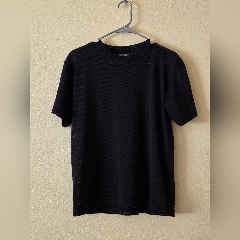 Tony Parker Black Short Sleeve Mesh Tee Size S.